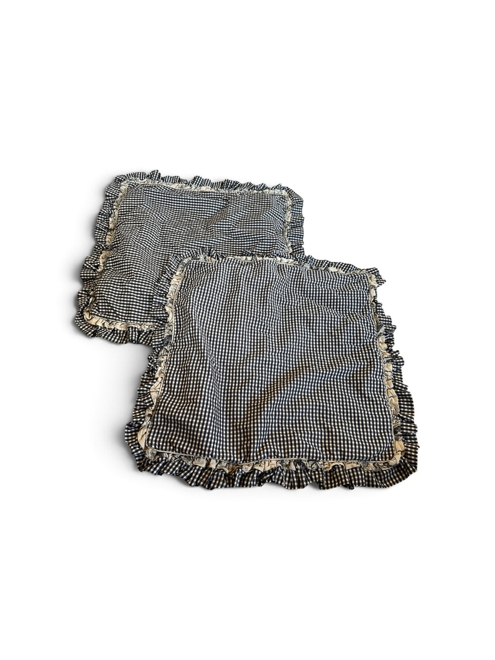 jcpenney Black and White Gingham Ruffled euro Throw Pillow Covers